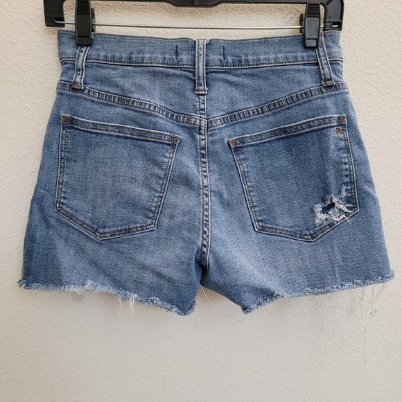 MADEWELL High rise denim shorts distressed button fly sz 25 - Picture 2 of 6